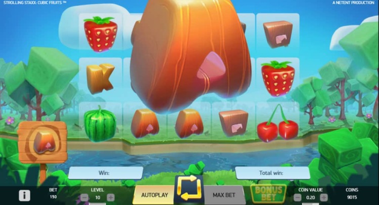 Начните играть в казино Вулкан Россия на слотах «Strolling Staxx Cubic Fruits»